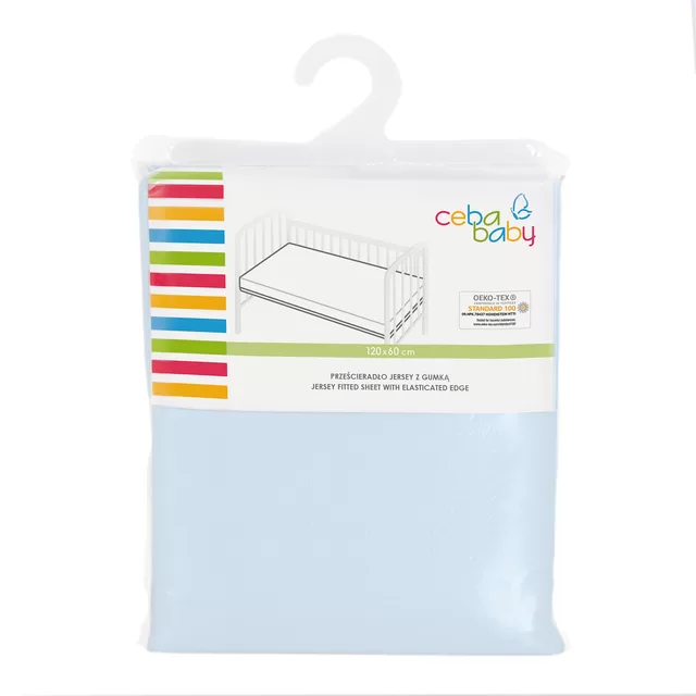Cebababy Paklodė su guma jersey, 120x60, mėlyna &ndash; nuotrauka 2