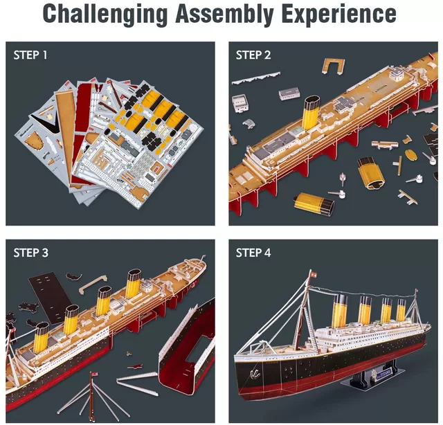 CUBIC FUN CUBICFUN 3D dėlionė su LED ap&scaron;vietimu &bdquo;Titanic&ldquo; &ndash; nuotrauka 2