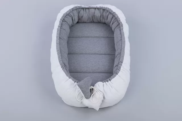 Tuttolina Tuttolina lizdelis naujagimiui Cocoon, pilkas-baltas &ndash; nuotrauka 2