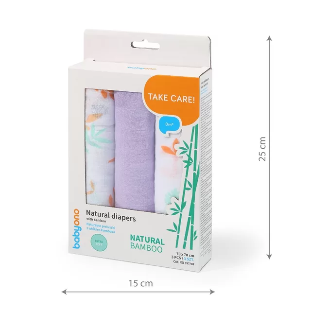 BabyOno vystyklai bambukiniai 3 vnt, violetiniai 397/08 &ndash; nuotrauka 9