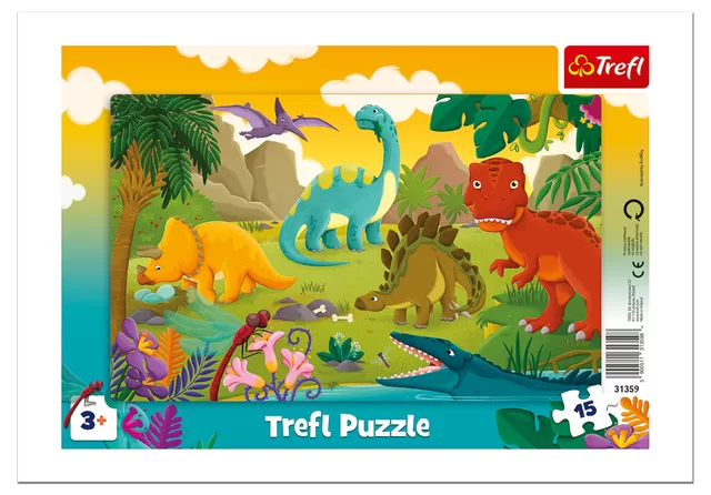 TREFL PUZZLES TREFL dėlionė rėmelyje &bdquo;Dinozaurai&ldquo;, 15 det. &ndash; nuotrauka 2