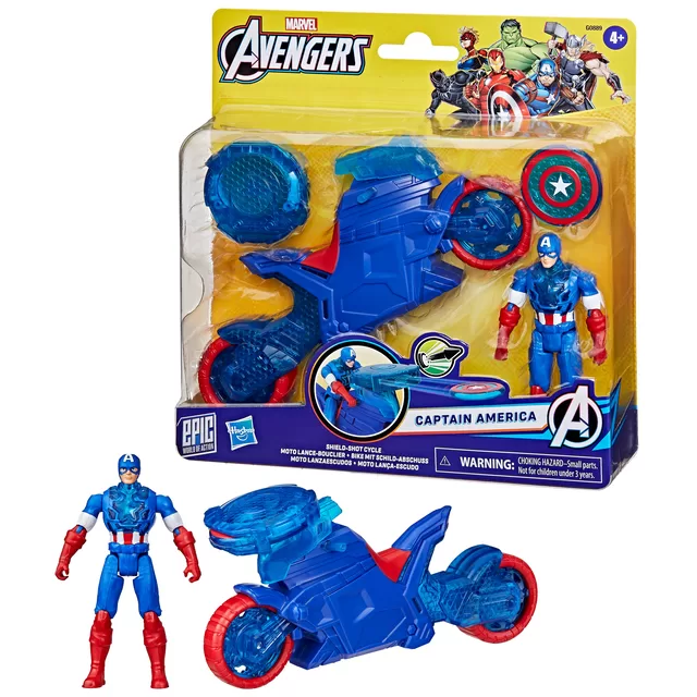 AVENGERS Kapitono Amerikos skydus &scaron;audantis motociklas, 10 cm &ndash; nuotrauka 4