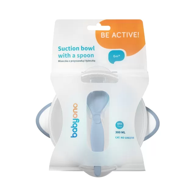BabyOno dubenėlis limpančiu dugnu + &scaron;auk&scaron;telis nuo 6+ mėn., mėlyna, 1063/05 &ndash; nuotrauka 4
