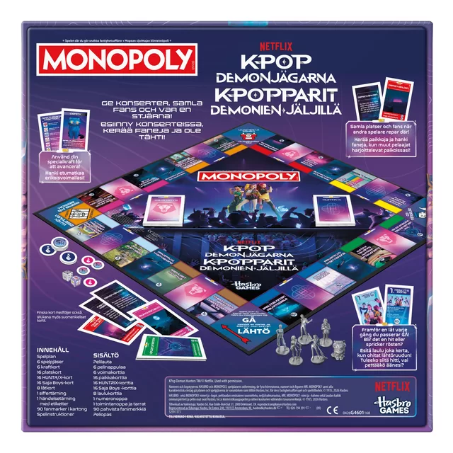 MONOPOLY Stalo žaidimas &bdquo;: KPOP Demon hunters&ldquo;, suomių / &scaron;vedų k. &ndash; nuotrauka 2