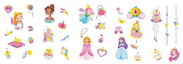 AVENIR 230+ nagų lipdukų ir tatuiruočių &bdquo;Princesės&ldquo; &ndash; nuotrauka 4