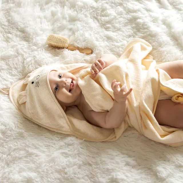 BabyOno rank&scaron;luostis su gobtuvu bambukinis 100x100 kreminis 1553/07 &ndash; nuotrauka 5