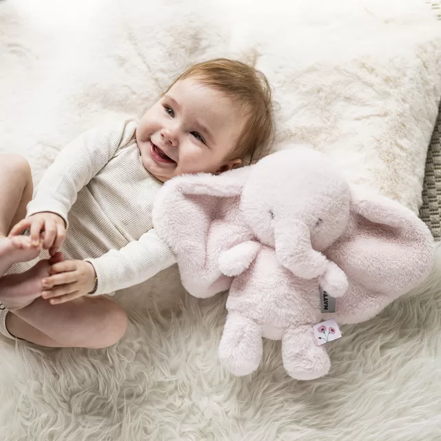 NATTOU Fanfan plush toy elephant pink, 26cm &ndash; nuotrauka 4