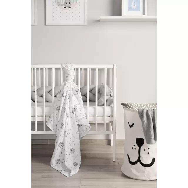 Sensillo didelis vystyklas medvilninis, pienės, 120x120, 09922 &ndash; nuotrauka 4