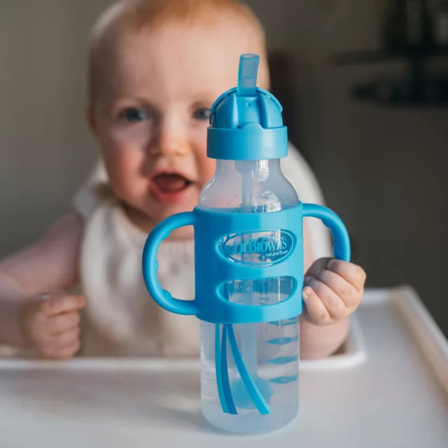 DR. BROWN'S buteliukas siauru kakleliu su &scaron;iaudeliu ir svareliu, 250 ml, MĖLYNAS &ndash; nuotrauka 2