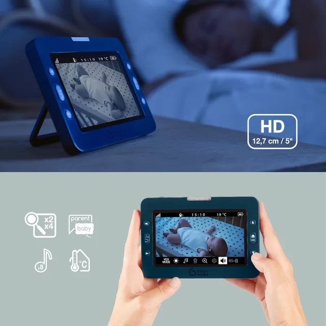 Babymoov mobili video auklė kūdikiui sukasi pasikreipia 5&rsquo;&rsquo; YOO MASTER + HD A014435 &ndash; nuotrauka 5
