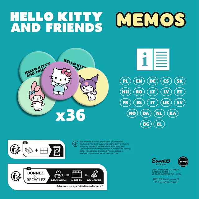 TREFL HELLO KITTY Žaidimas Memo &bdquo;Hello Kitty&ldquo; &ndash; nuotrauka 3