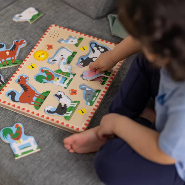 MELISSA & DOUG Farm Animals Sound Puzzle - 8 Pieces &ndash; nuotrauka 8