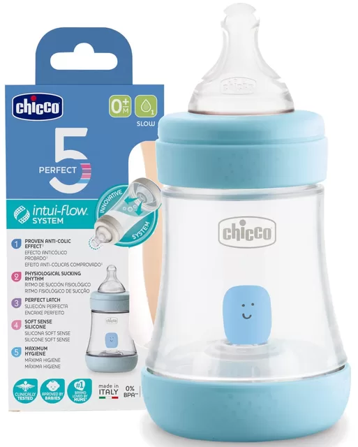 Chicco Perfect 5 maitinimo buteliukas 150ml., mėlynas &ndash; nuotrauka 2