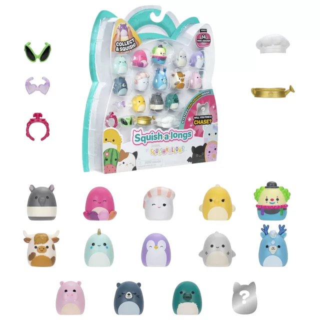 SQUISHMALLOWS SQUISH-A-LONGS Herojai, 14 vnt., 2,5 cm &ndash; nuotrauka 2