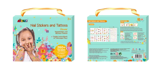 AVENIR 230+ nagų lipdukų ir tatuiruočių &bdquo;Gėlės&ldquo; &ndash; nuotrauka 4