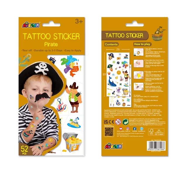 AVENIR Priklijuojamos tatuiruotės &bdquo;Piratai&ldquo; &ndash; nuotrauka 2