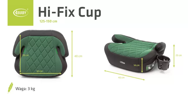 4Baby autokėdutė puodelio laikiklis HI-FIX 40-150CM žalia I-SIZE &ndash; nuotrauka 9
