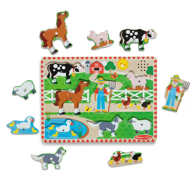 MELISSA & DOUG Grojanti dėlionė &bdquo;Old MacDonald&acute;s Farm&ldquo;, EN &ndash; nuotrauka 5