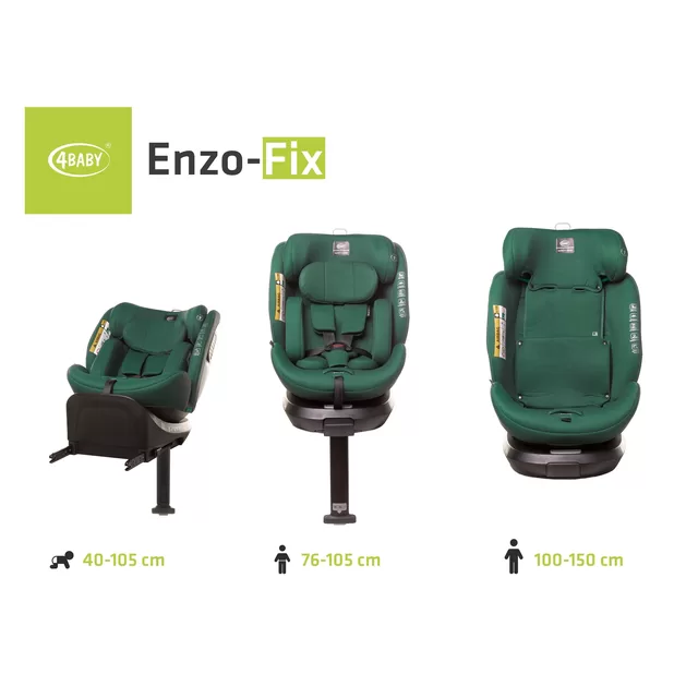 4Baby autokėdutė ENZO-FIX 40-150CM žalia I-SIZE &ndash; nuotrauka 6