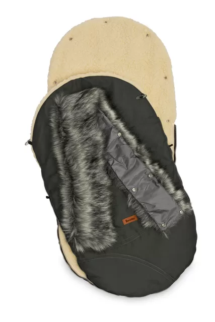 Sensillo vokelis vežimėliui, ESKIMO, vilnonis, 100x46, tamsiai pilkas, 8341 &ndash; nuotrauka 2