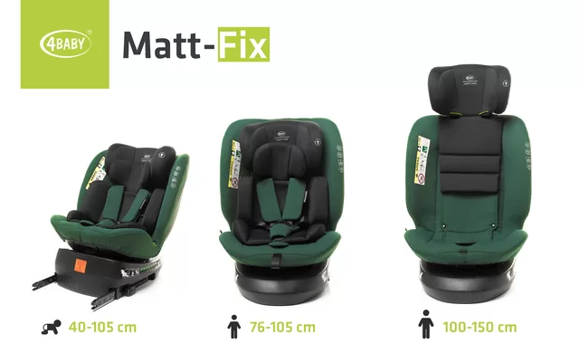 4Baby autokėdutė MATT-FIX 40-150CM I-SIZE žalia &ndash; nuotrauka 6
