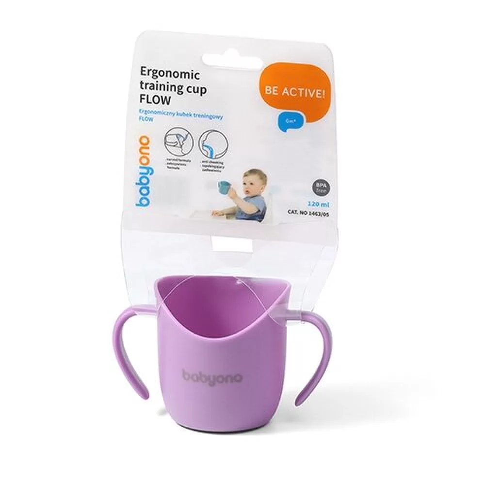 BabyOno ergonomi&scaron;kas mokomasis puodelis violetinis 1463/05 &ndash; nuotrauka 3