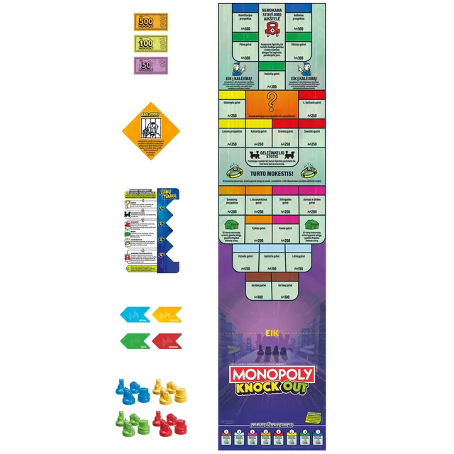 MONOPOLY Žaidimas &bdquo;Monopolis: Knockout&ldquo; (lietuvių k.) &ndash; nuotrauka 6