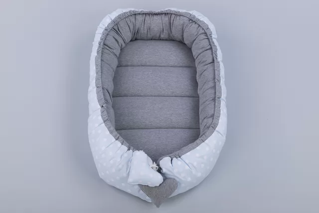 Tuttolina Tuttolina lizdelis naujagimiui Cocoon, pilkas-mėlyni žirneliai &ndash; nuotrauka 2