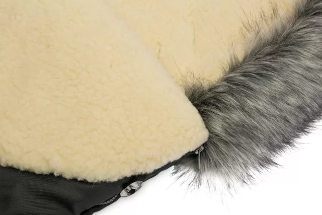 Sensillo vokelis vežimėliui, ESKIMO, vilnonis, 100x46, tamsiai pilkas, 8341 &ndash; nuotrauka 3