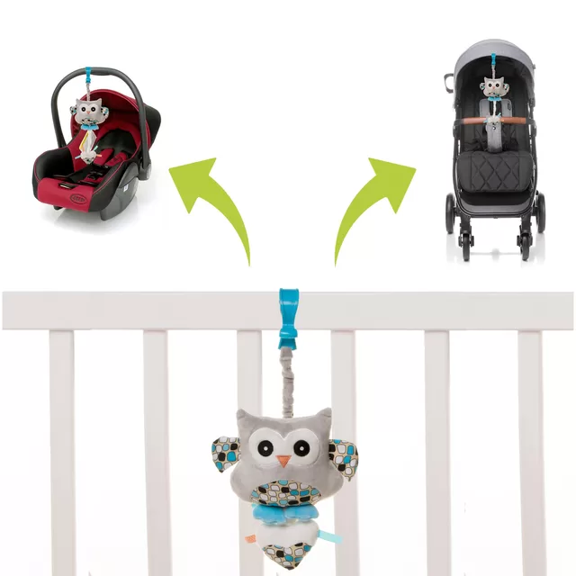4Baby muzikinas žaislas vežimėliui pelėdžiukas rožinis OP01 &ndash; nuotrauka 4