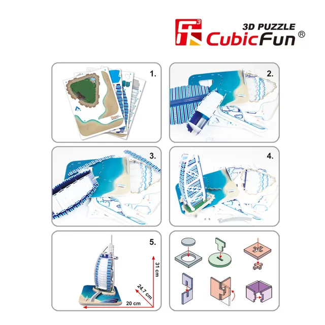 CUBIC FUN CUBICFUN 3D dėlionė &bdquo;Vie&scaron;butis Burj al-Arab&ldquo; &ndash; nuotrauka 2