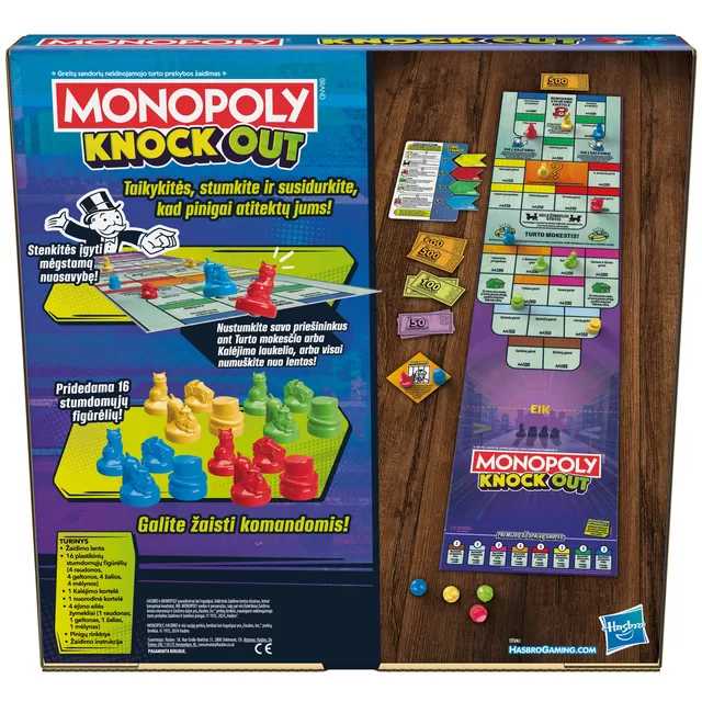 MONOPOLY Žaidimas &bdquo;Monopolis: Knockout&ldquo; (lietuvių k.) &ndash; nuotrauka 7