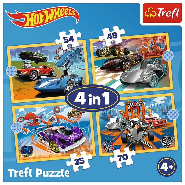 HOT WHEELS TREFL 4 dėlionių rinkinys &ndash; nuotrauka 5