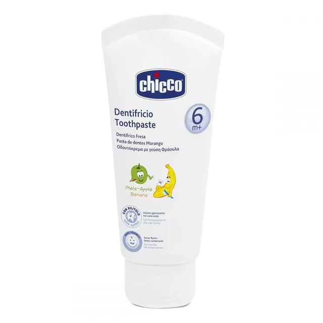 Chicco Dantų pasta vaikams nuo 6 mėn., bananų-obuolių skonio, 50ml &ndash; nuotrauka 2