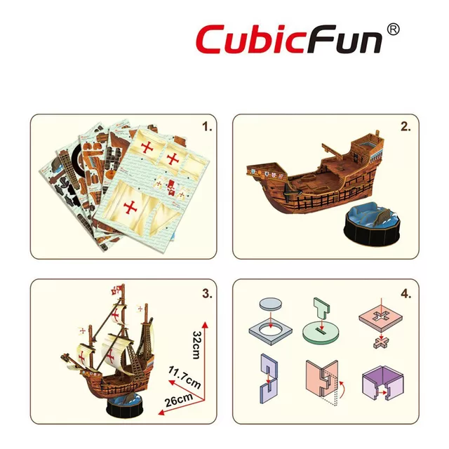 CUBIC FUN CUBICFUN 3D dėlionė &bdquo;Laivas Santa Maria&ldquo; &ndash; nuotrauka 4