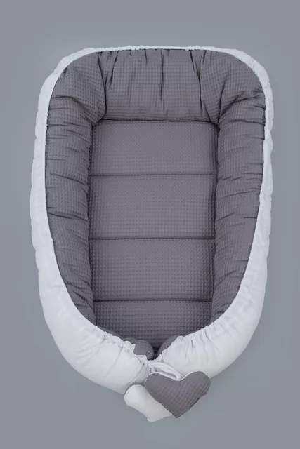 Tuttolina Tuttolina lizdelis naujagimiui Cocoon, Wafel, pilkas-baltas &ndash; nuotrauka 2