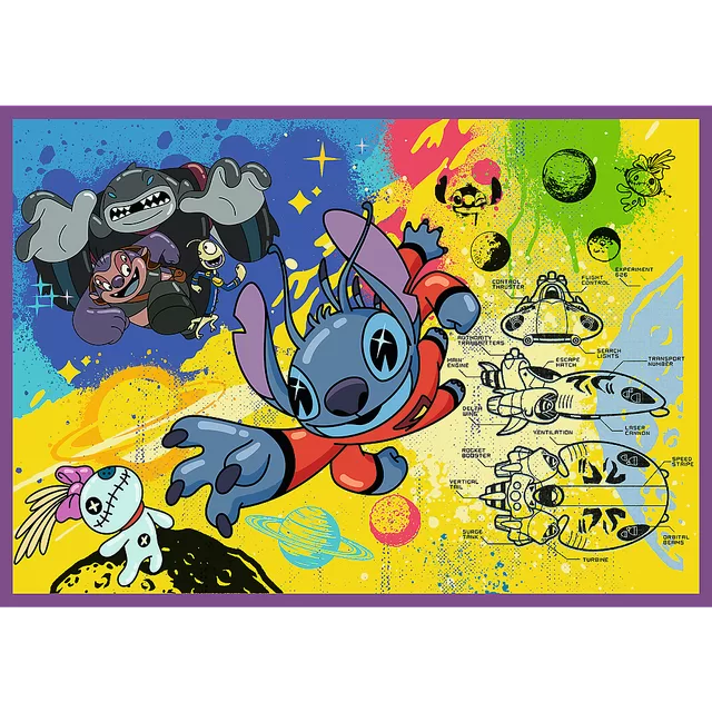 TREFL DISNEY STITCH 4x250 det. dėlionių rinkinys &ndash; nuotrauka 5