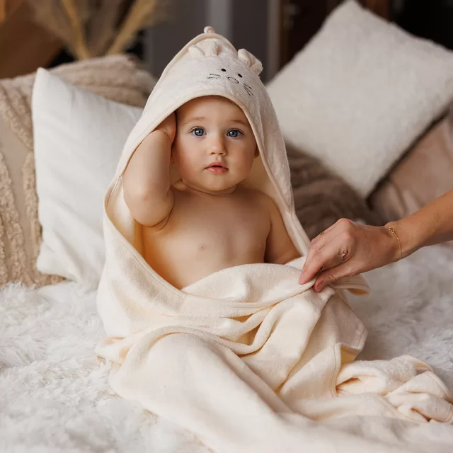 BabyOno rank&scaron;luostis su gobtuvu bambukinis 100x100 kreminis 1553/07 &ndash; nuotrauka 6
