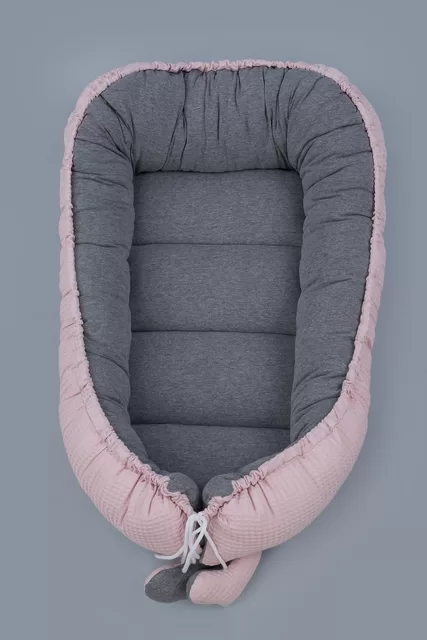 Tuttolina Tuttolina lizdelis naujagimiui Cocoon, Wafel, pilkas-rožinis &ndash; nuotrauka 2