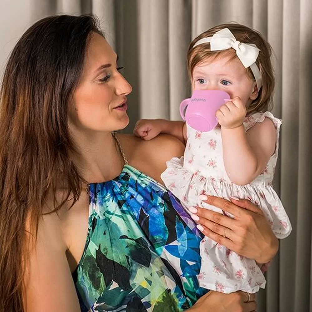 BabyOno ergonomi&scaron;kas mokomasis puodelis rožinis 1463/04 &ndash; nuotrauka 4