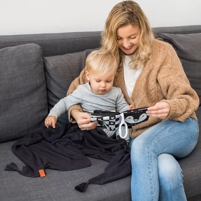 BabyOno bambukinis pledas megztas su kutukais, juodas, 546/01 &ndash; nuotrauka 3