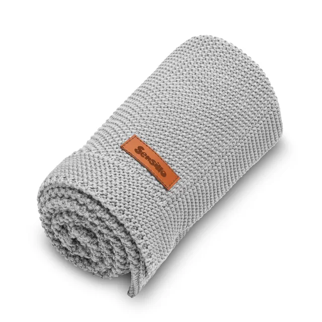 Sensillo Sensillo pledas megztas, medvilninis, 100x80, pilkas, 4323 &ndash; nuotrauka 3