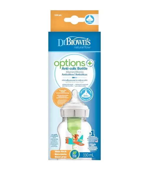 DR. BROWN'S Buteliukas Options+ plačiu kakleliu 330ml, PILOT &ndash; nuotrauka 2