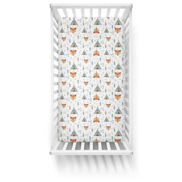 Ankras paklodė su guma 120x60 lapė kreminė &ndash; nuotrauka 2