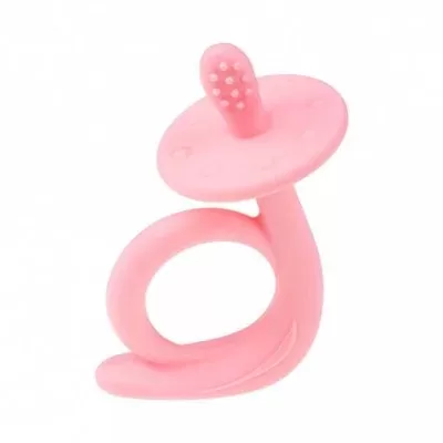 Akuku silikoninis kramtukas SNAIL, guminis masažuoklis, A0115_PINK &ndash; nuotrauka 2
