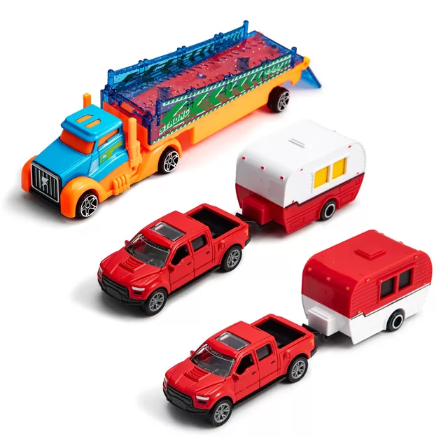SZ TOYS Metalinis sunkvežimis su priekaba, 20,5 cm &ndash; nuotrauka 9