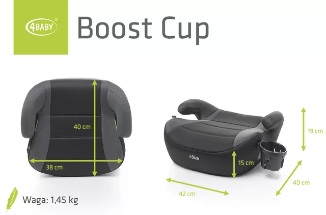 4Baby autokėdutė puodelio laikiklis BOOST 125-150CM tamsiai pilka I-SIZE &ndash; nuotrauka 6